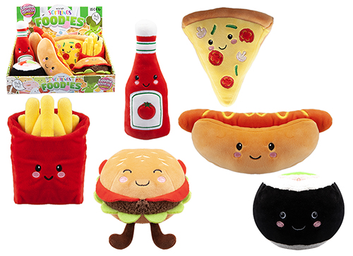 (Mis 1)  SOFTLINGS FAST FOODIES Peluche 16cm 6ass In espo da 12pz…x12…x72